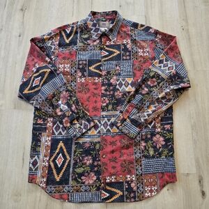 The Territory Ahead Men's Button Front Long Sleeve Shirt Size XXL Colorful